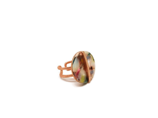 Pearl and Colourful Stones Rings - Naked Nation UK