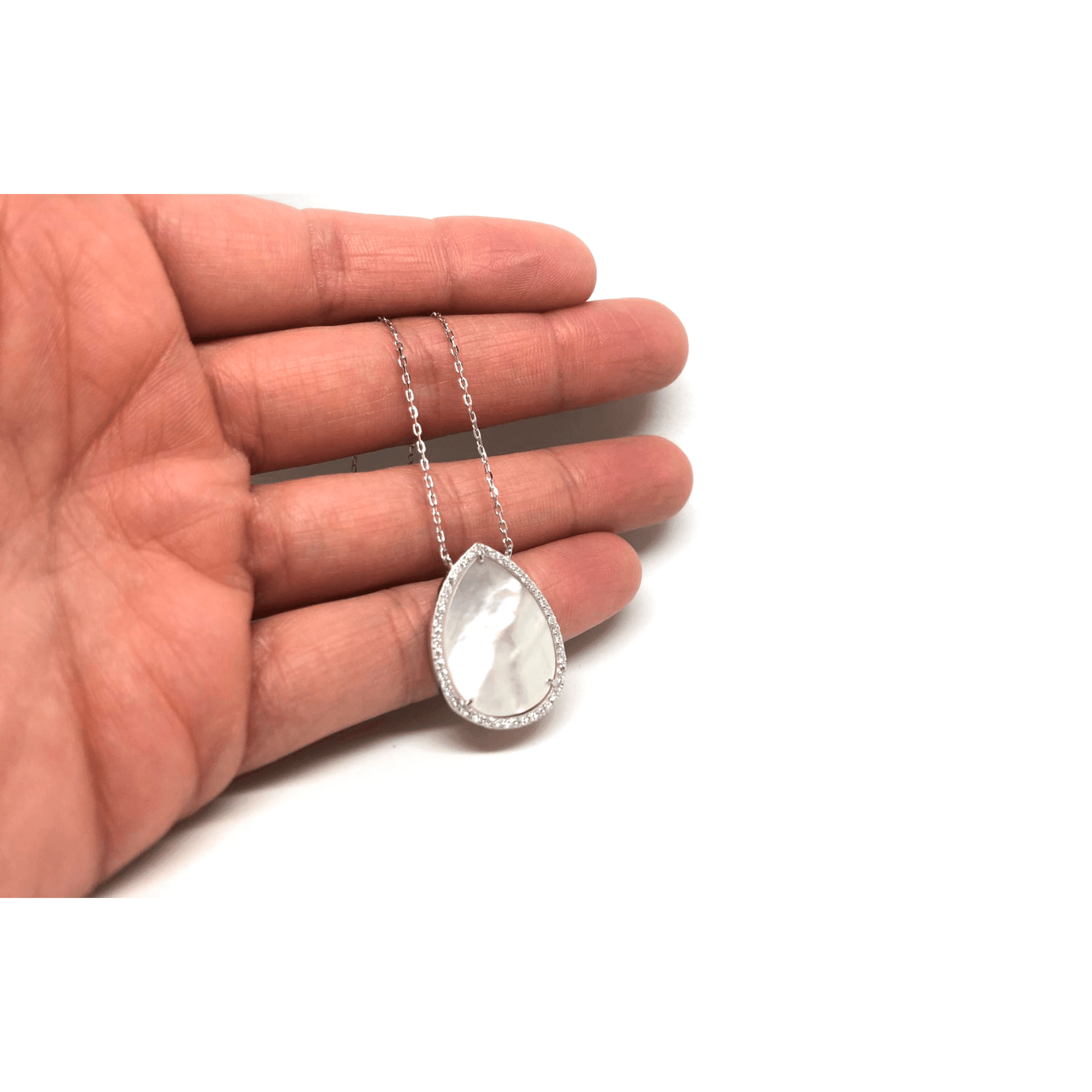 Pearl Drop with Crystals Pendant Necklace - Naked Nation UK