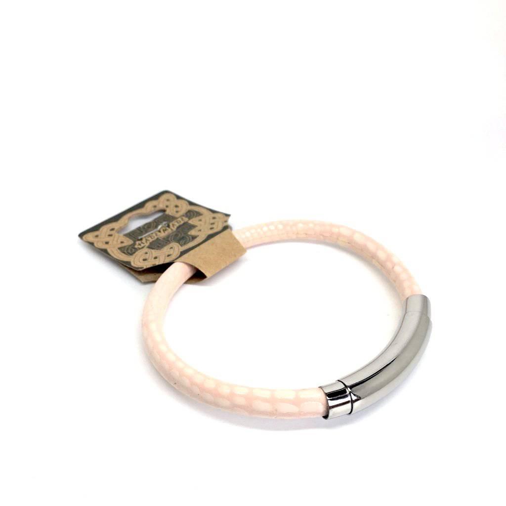 Pink Bracelet with Stainless Steel Closure Bracelet - Naked Nation UK