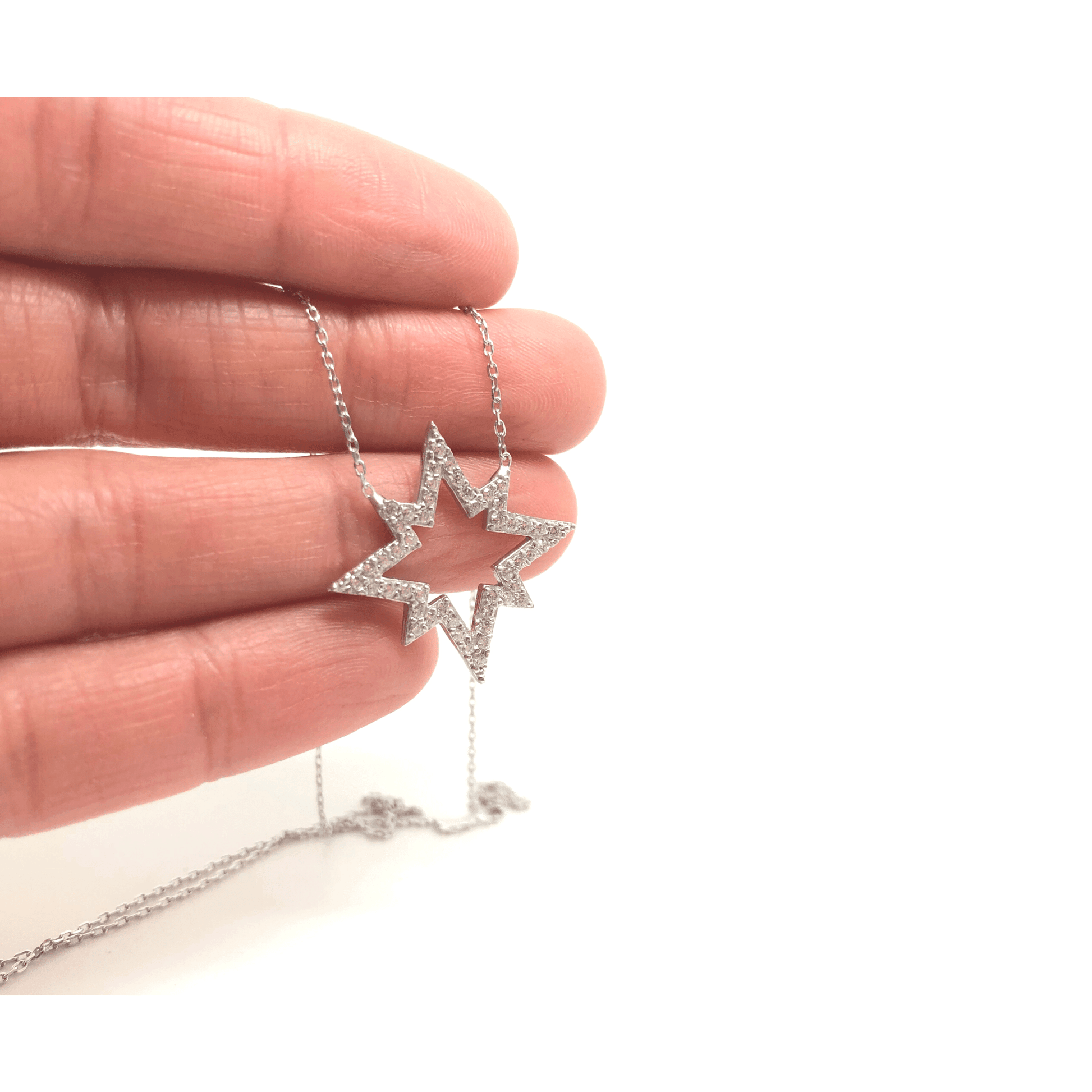 Rose Gold & Silver Star with Crystals Pendant. Two Colours Available. - Naked Nation UK