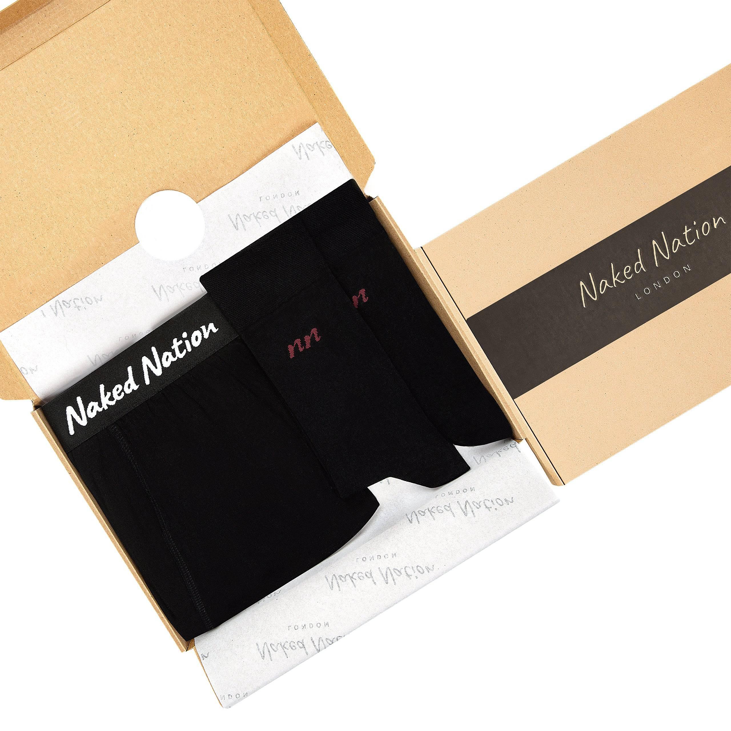 Set of Bamboo Boxers + 2 Pairs of Bamboo Socks for Men - Naked Nation UK