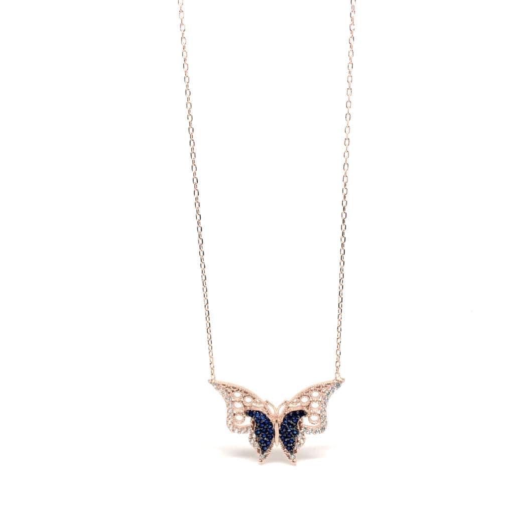 Silver and Clear Crystals Butterfly Necklace with Italian Gift Box by Naked Nation - Naked Nation UK