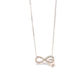 Silver and Rose Gold Crystals Infinity Pendant Necklace - Naked Nation UK