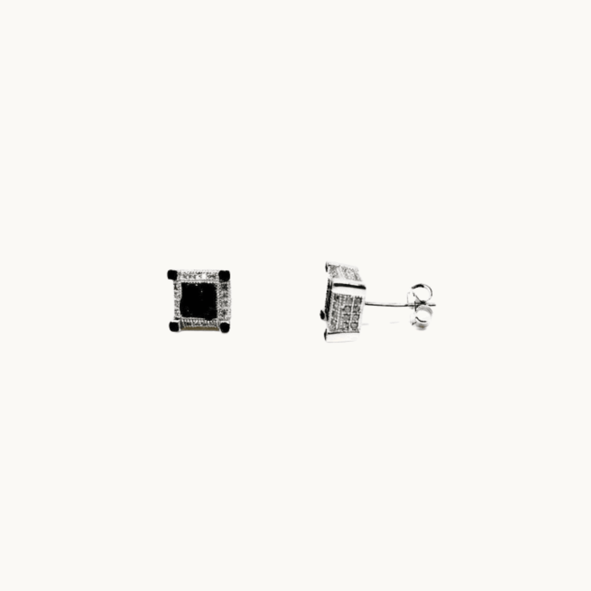 Silver Crystals Square Stud Earrings - Naked Nation UK