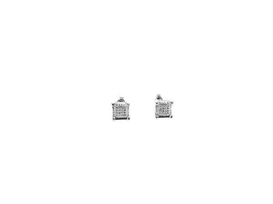 Silver Crystals Square Stud Earrings - Naked Nation UK