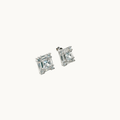 Silver Square 925 Sterling Silver Clear Stud Earrings with Luxurious Gift Box - Naked Nation UK