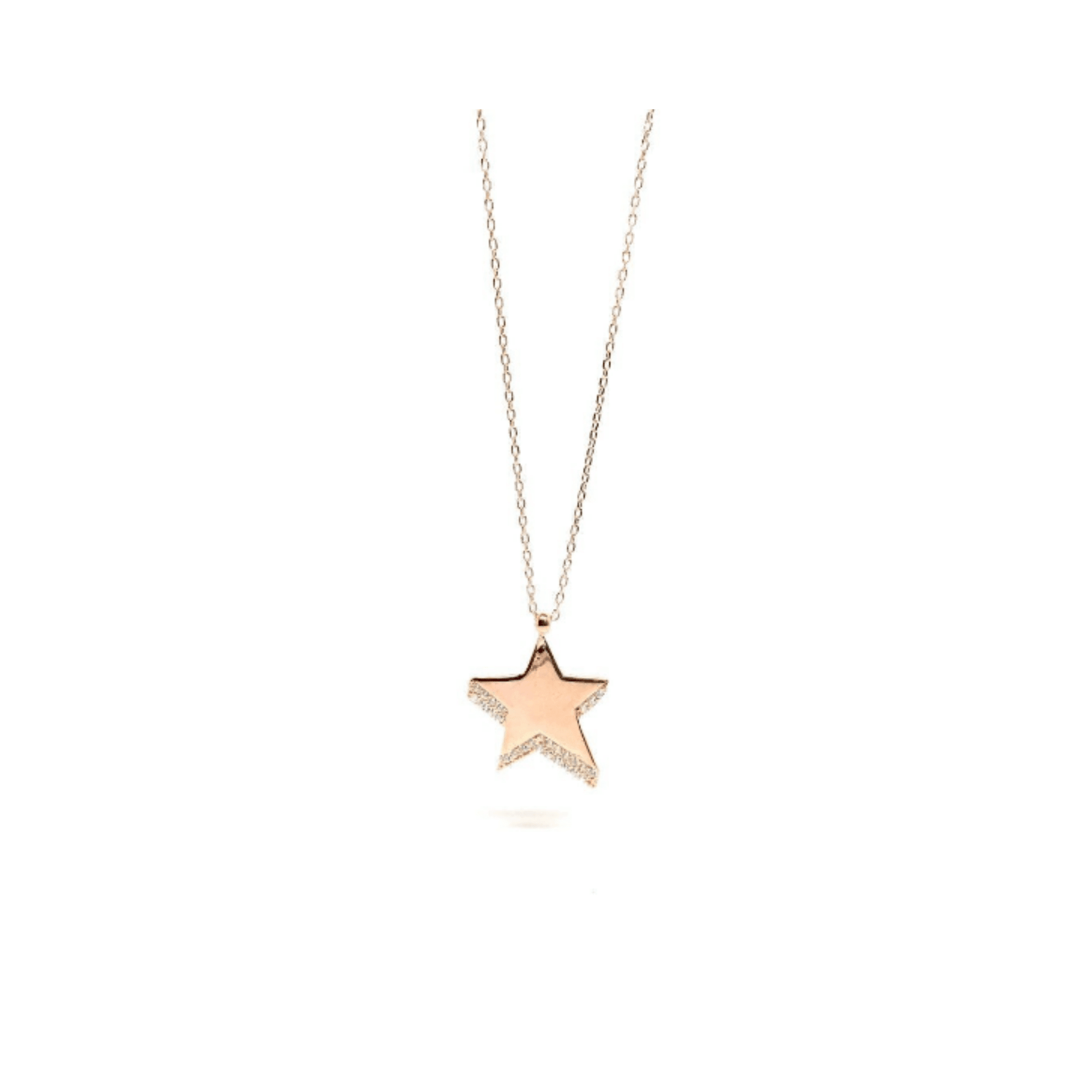 Star Necklace with Crystals, 925 Sterling Silver Necklace, Rose Gold Necklace - Naked Nation UK