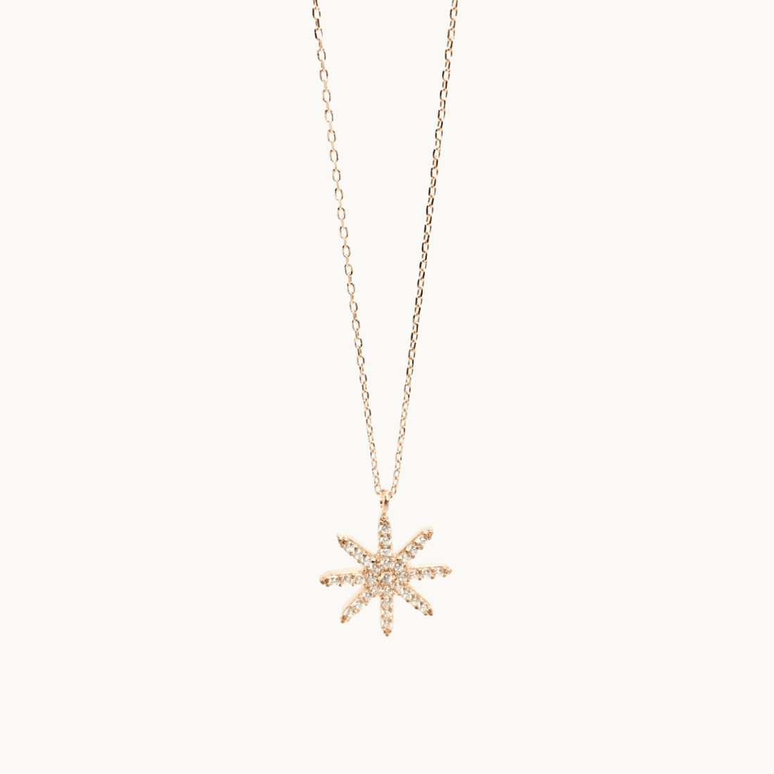 Sterling Silver and Rose Gold Star with Crystals Pendant Necklace - Naked Nation UK