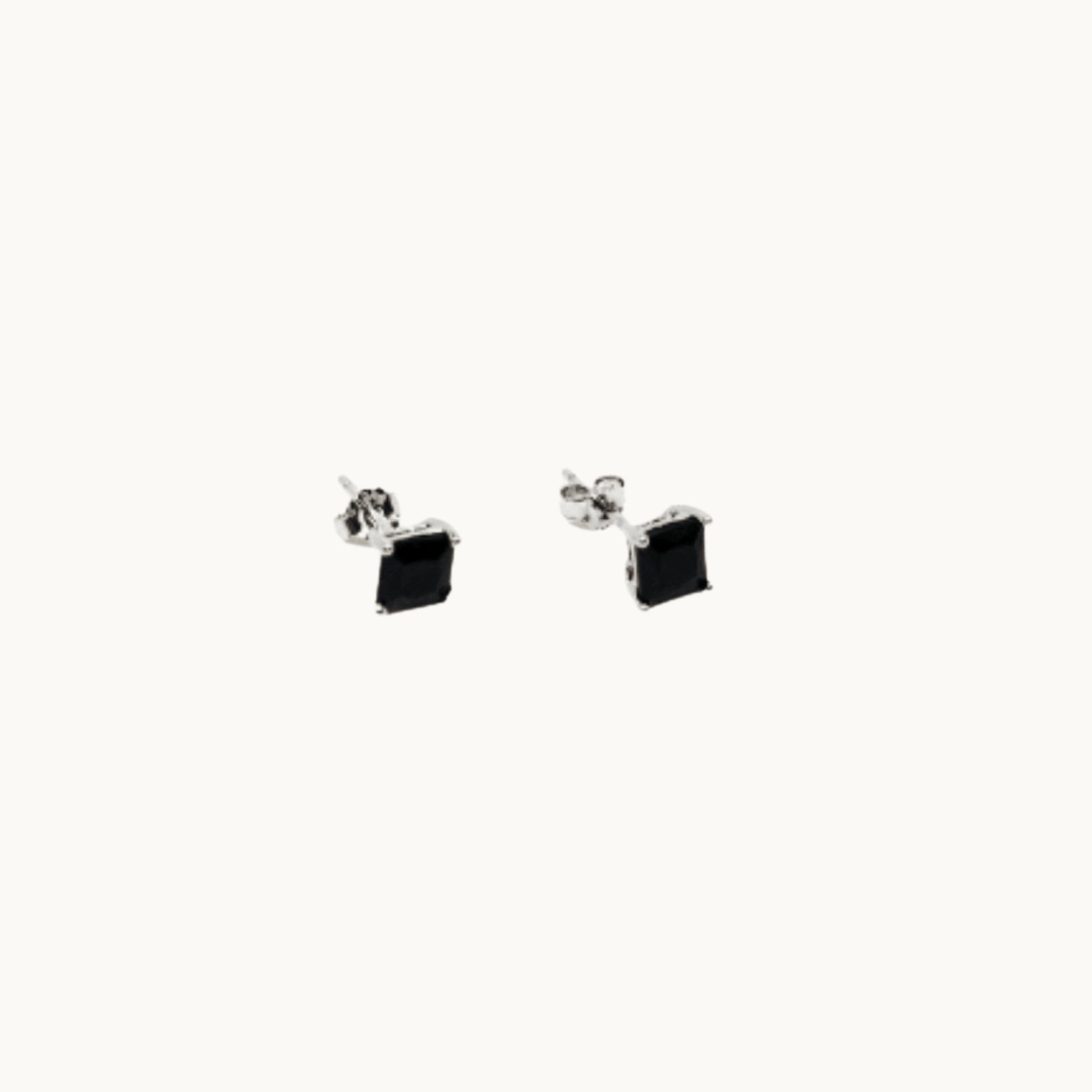 Sterling Silver Black Cubic Zirconia Stud Earrings - Naked Nation UK