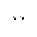 Sterling Silver Black Cubic Zirconia Stud Earrings - Naked Nation UK