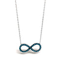 Sterling Silver Blue infinity figure Necklace (Rose Gold & Silver) - Naked Nation UK