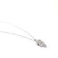 Sterling Silver Necklace with Cubic Zirconia Leaf Design Pendant - Naked Nation UK