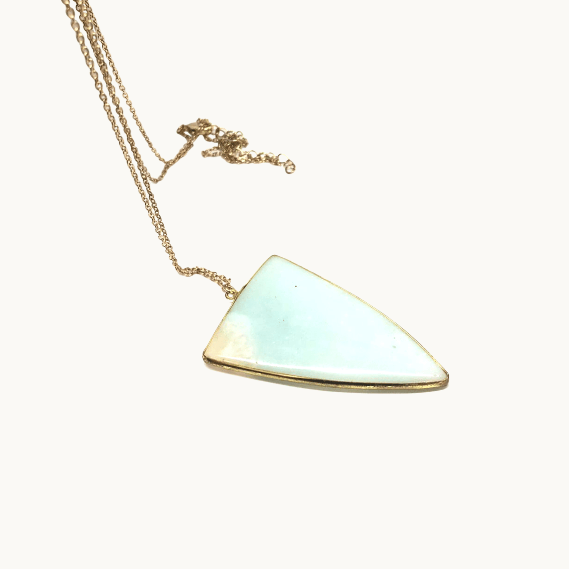 Turquoise Long Triangle Pearl Necklace - Naked Nation UK
