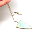 Turquoise Long Triangle Pearl Necklace - Naked Nation UK