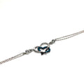 Women's Sterling Silver Blue Heart Bracelet with Crystals - Naked Nation UK
